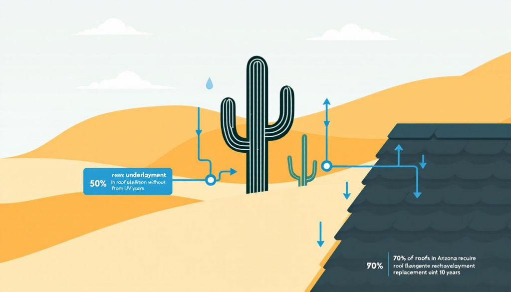 Importance of underlayment in extending the lifespan of roofs in Arizona.