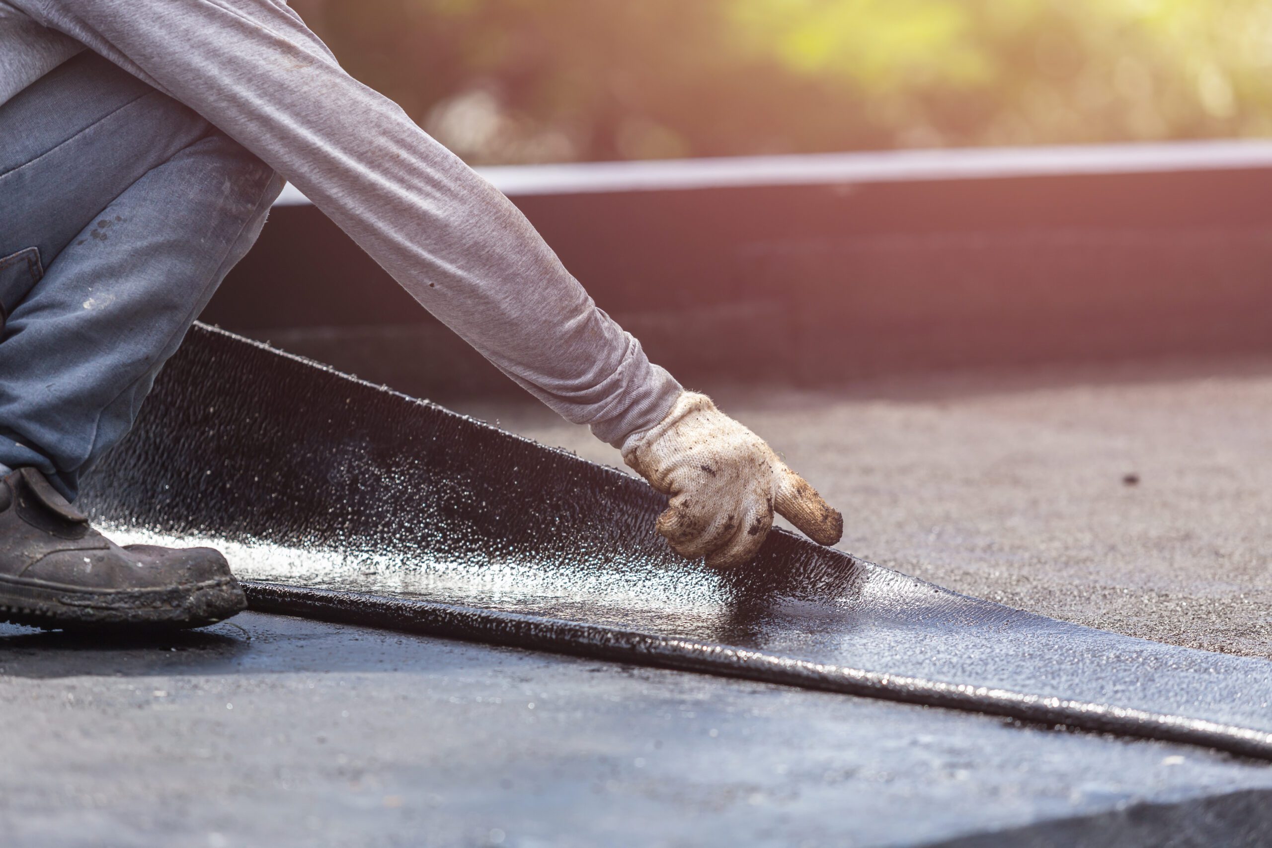 A person looking for flat roof repair services near their home.