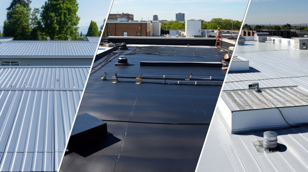 An overview of various commercial roofing systems, showcasing their differences and applications.