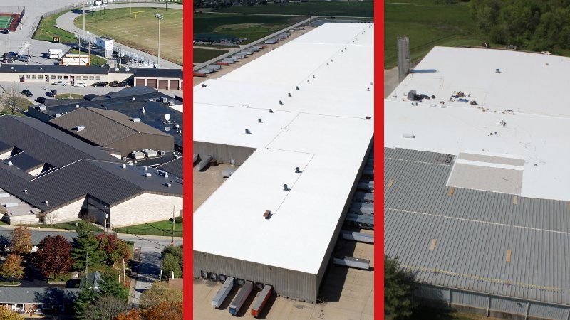 Different types of specialized commercial roofing systems.