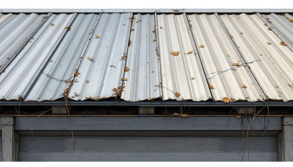 Signs of wear on a commercial roof needing attention.