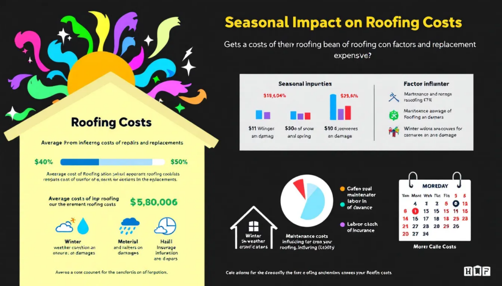 Seasonal impact on roofing costs.