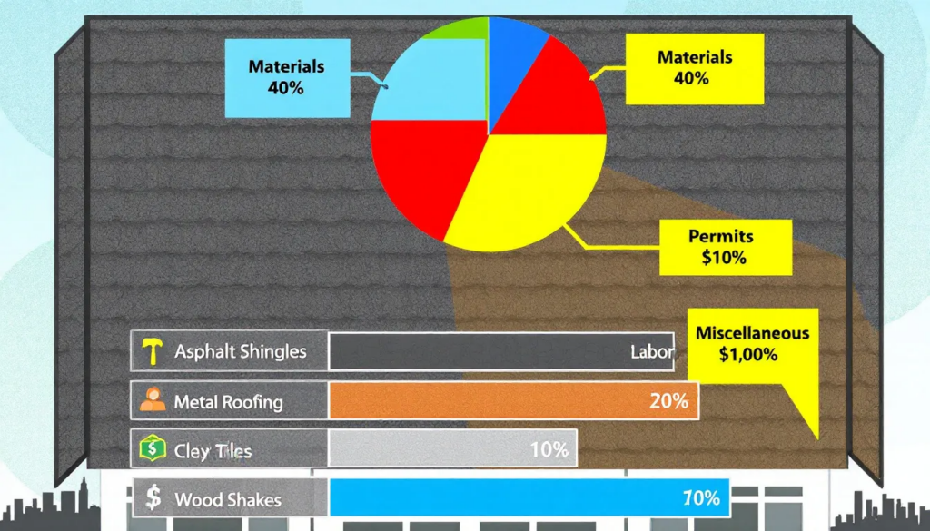 Detailed cost breakdown by roofing material.