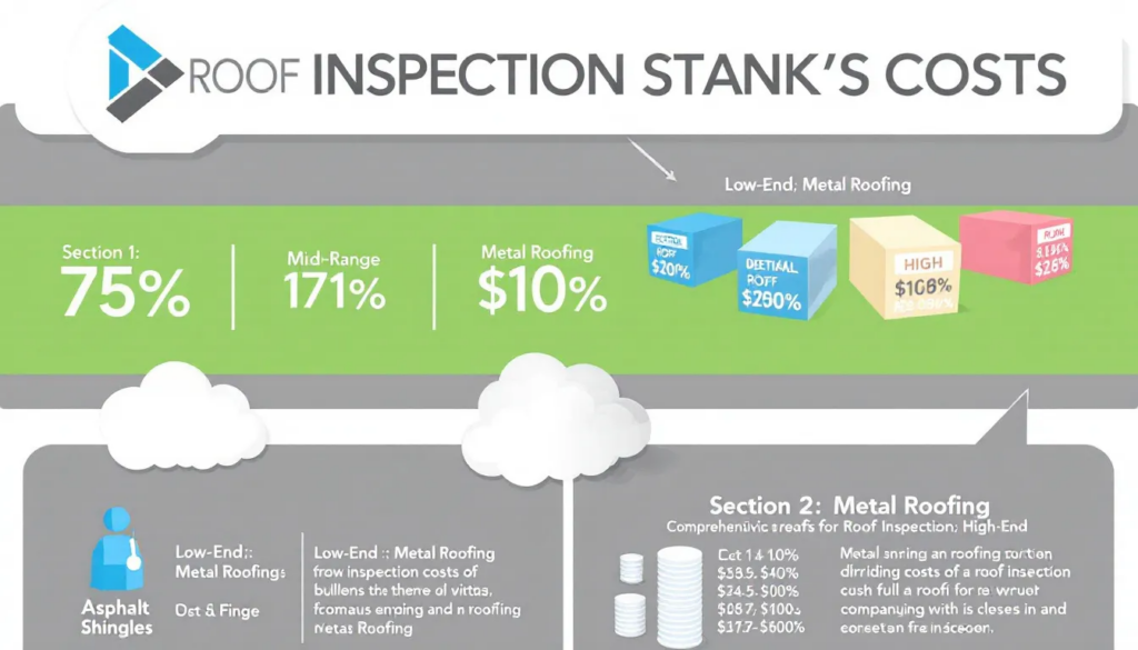 An overview of roof inspection costs, showcasing various roofing materials.