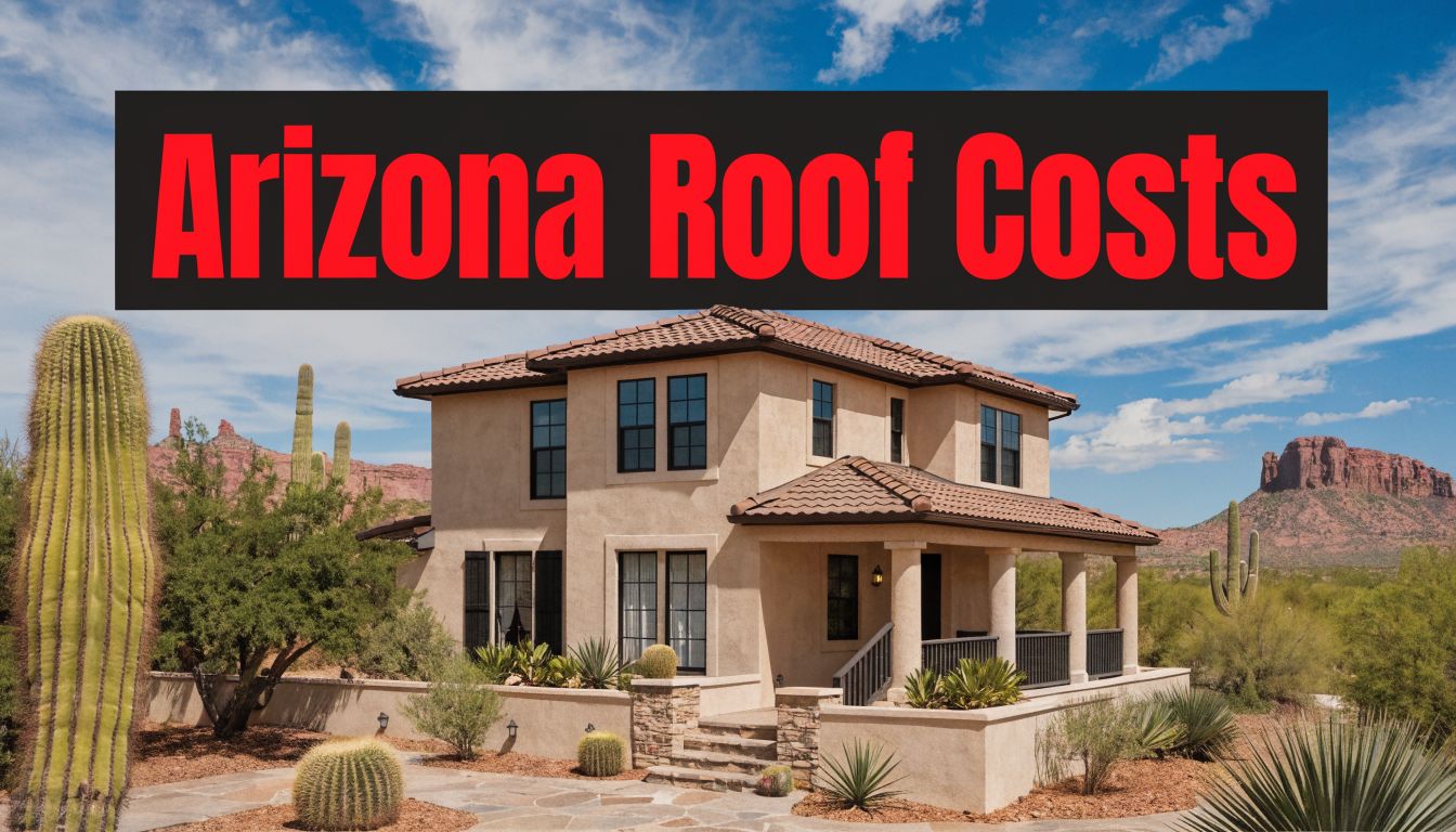 A luxurious house in Arizona with a tile roof surrounded by desert landscapes and saguaro cacti.